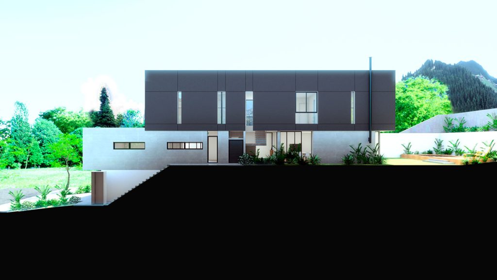 Casa Ponta Grossa | integração de todos os ambientes | ODVO arquitetura | Corte logitudinal