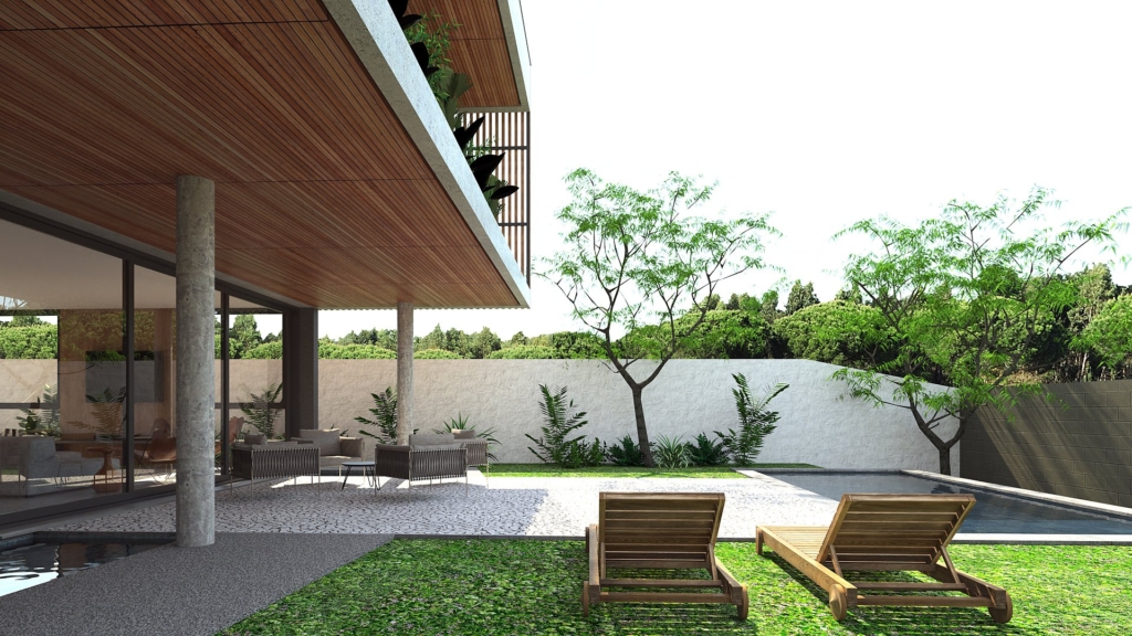 Casa Bonfim | pátios que promovem a integração e acolhimento familiar | ODVO arquitetura | Pátios, privacidade sem confinar e muita área verde