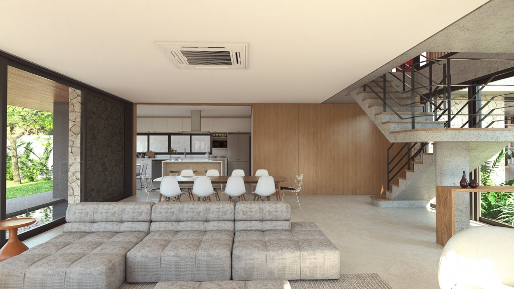 Casa Bonfim | pátios que promovem a integração e acolhimento familiar | ODVO arquitetura | Pátios, privacidade sem confinar e muita área verde